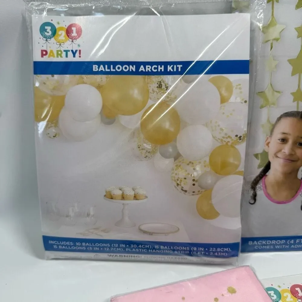 D19 Party Decorations- 6 piece Pinkies Up party decor, balloon arch, backdrop, s